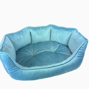Hundebett Aus Massivholz | Erhöhtes Bett Mit Abnehmbarem Kissen | Größe L (75x50x65 Cm) | Für Große Hunde & Katzen